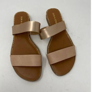 Sun + Stone Easten Slide Sandals Women's Shoes, rose gold, Size 7.5 Wide